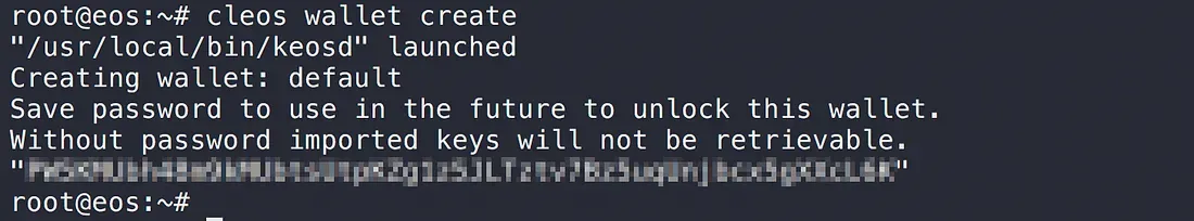 cleos wallet create output