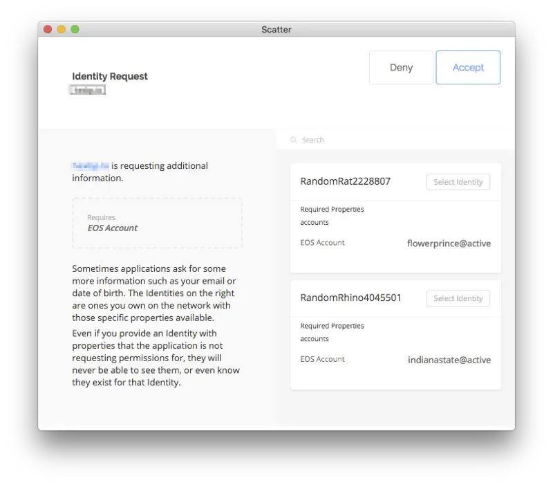 Scatter login prompt